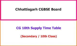 CGBSE 10th Class Supplementary Time Table