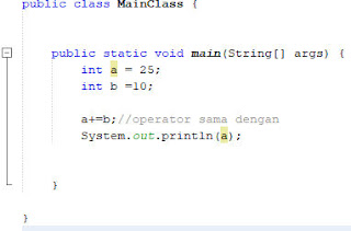 operator penjumlahan dan pengisian