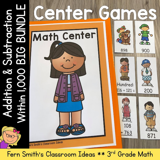 3rd Grade Go Math Chapter 1 Addition & Subtraction Within 1,000 Center Games Bundle