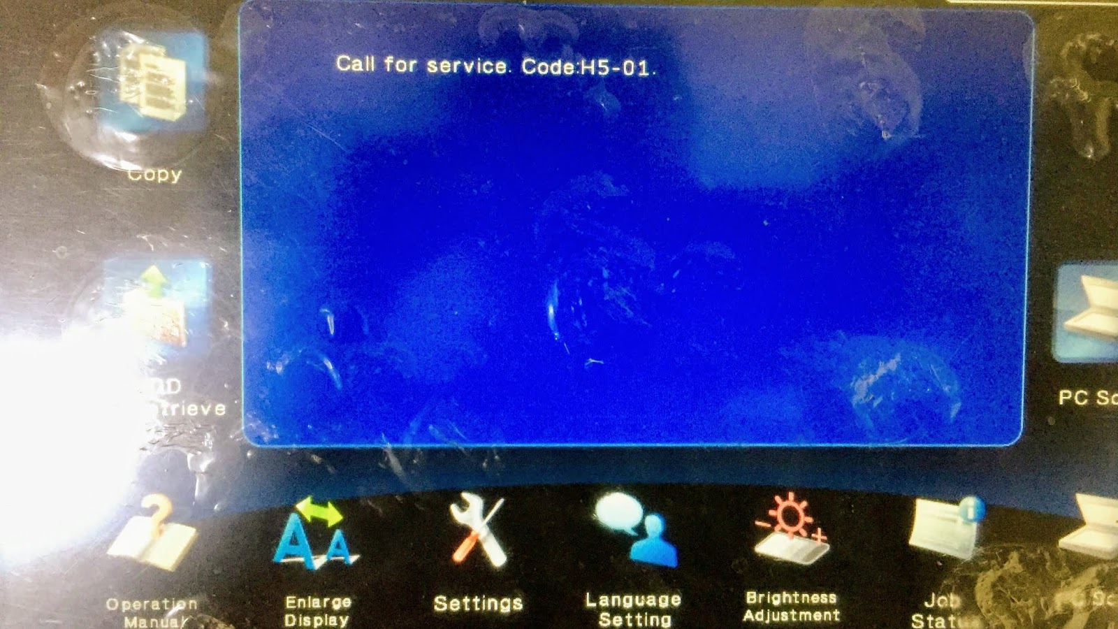 How To Clear H501 Trouble Code on Sharp MX5110N series CORONA TECHNICAL