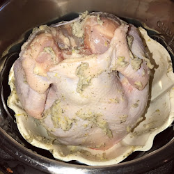 pressure cooker pepper lemon chicken potatoes pot whole instant under trivet