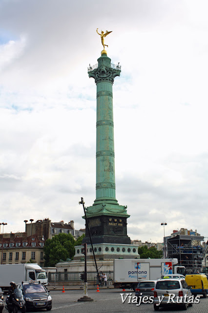 "La colonne de Juillet", plaza de la Bastilla de Paris