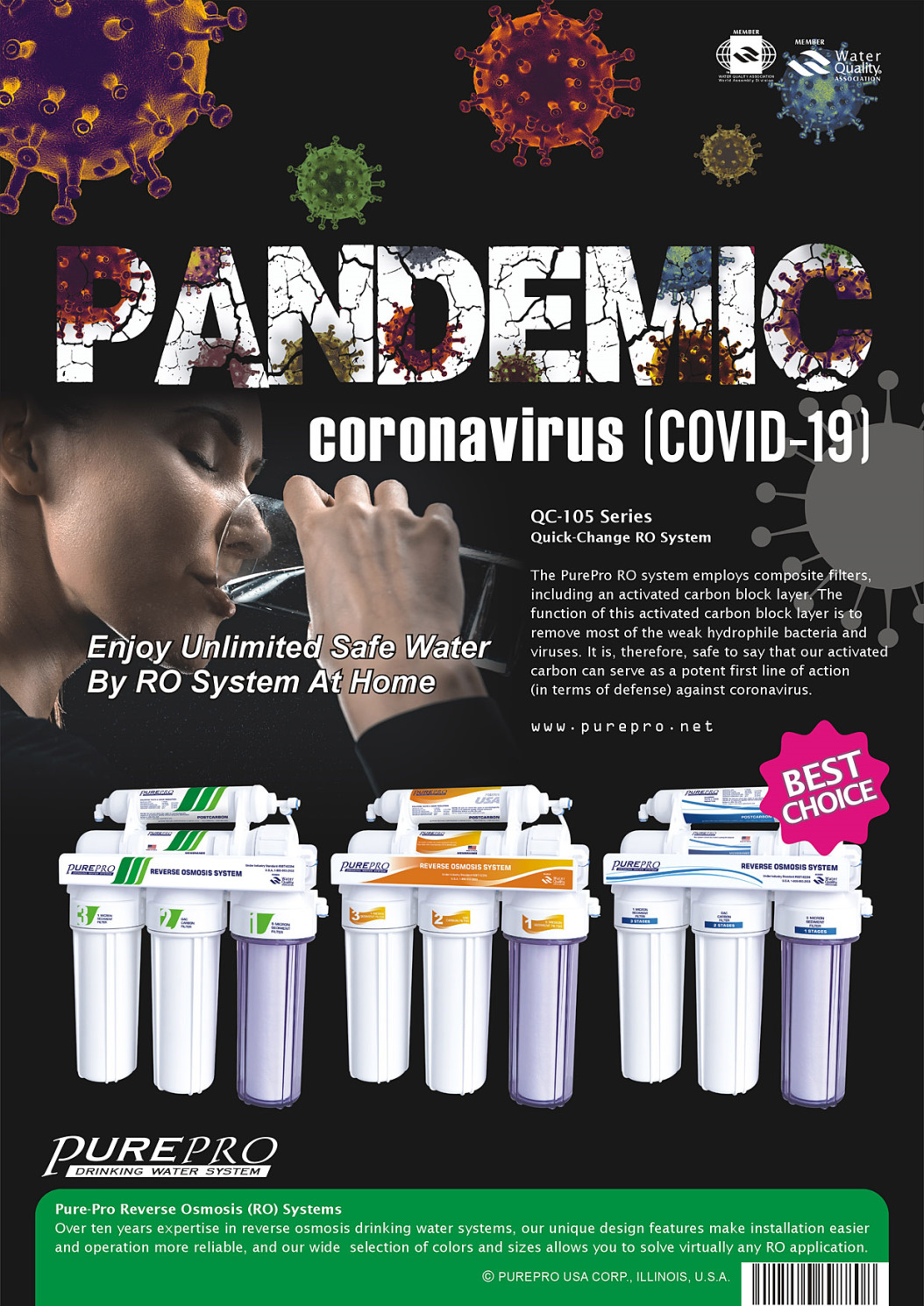 Enjoy Unlimited Safe Water By RO System At Home PurePro USA Corp.