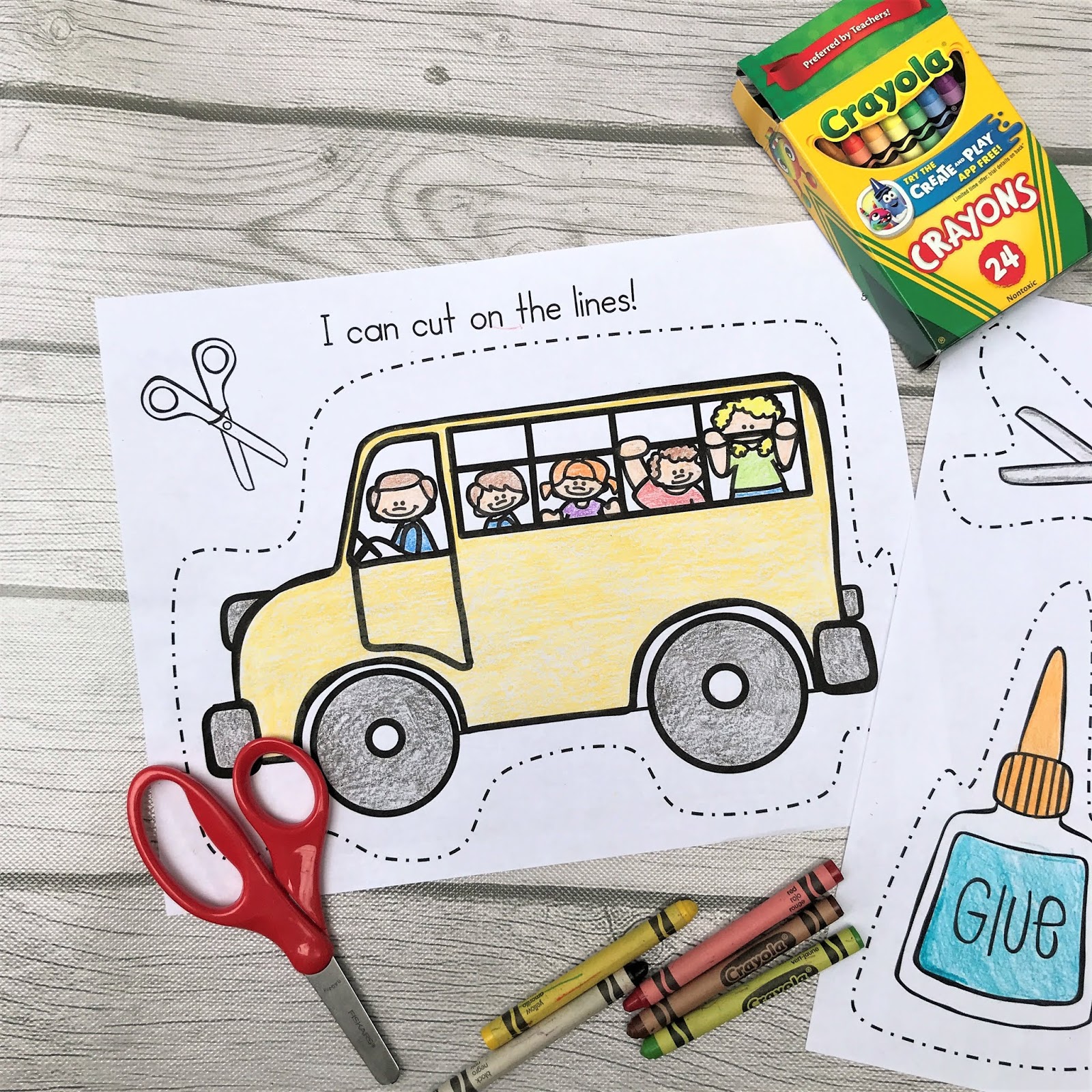 Cutting Practice Printables for the Beginning of Preschool or