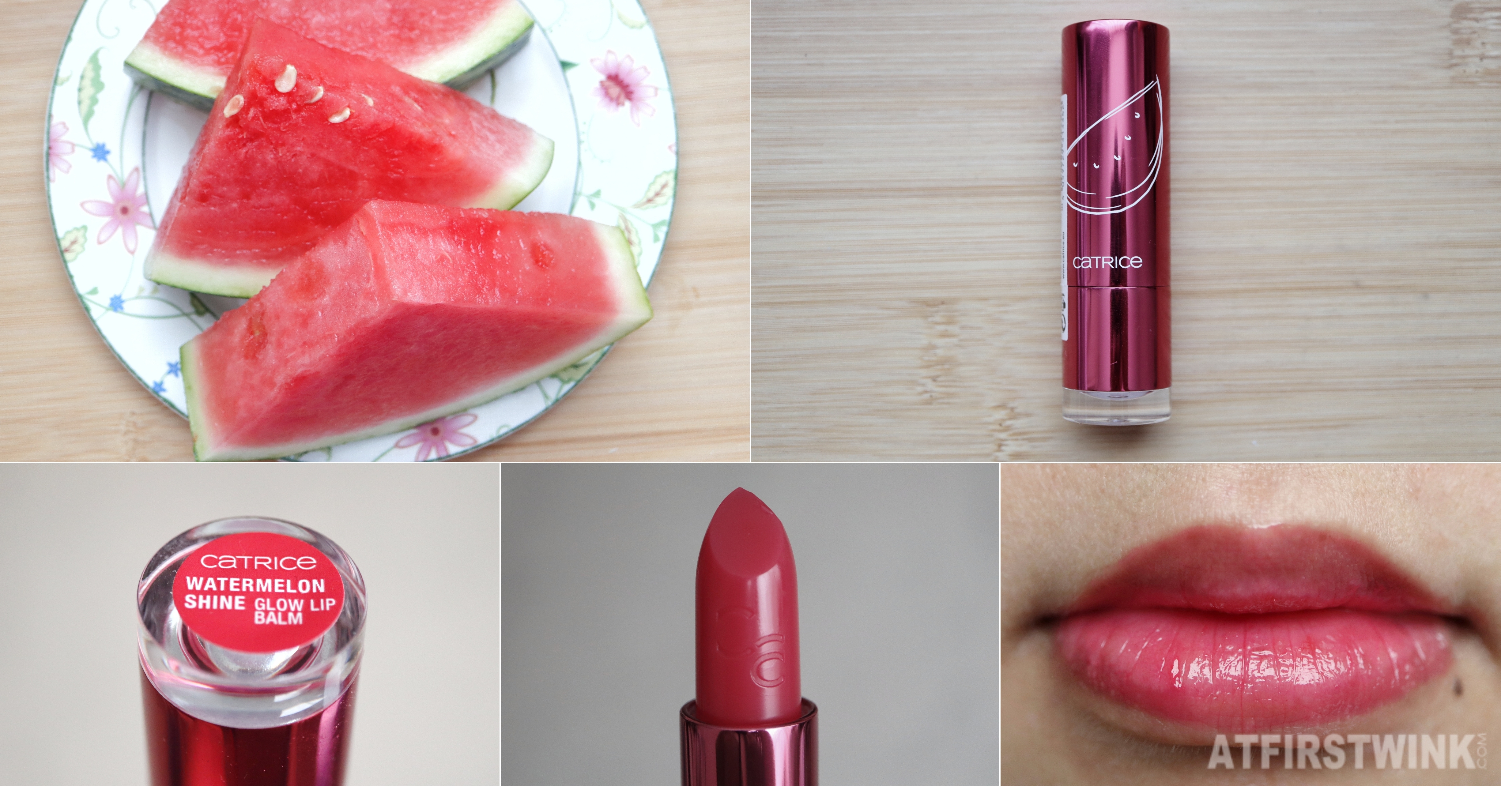 Review Catrice Shine glow lip balm 010 - I carried a watermelon lipswatch