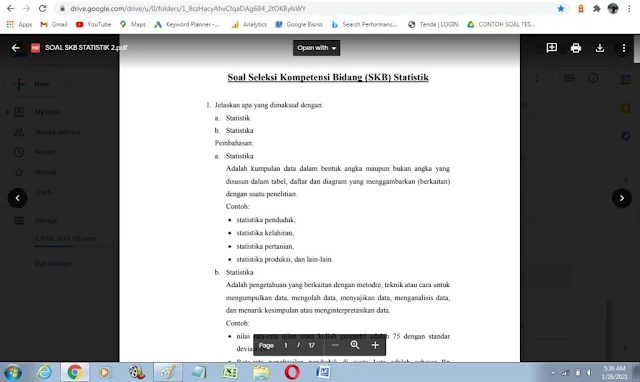 Contoh soal tes P3K Bidang Statistik disertai kunci jawaban