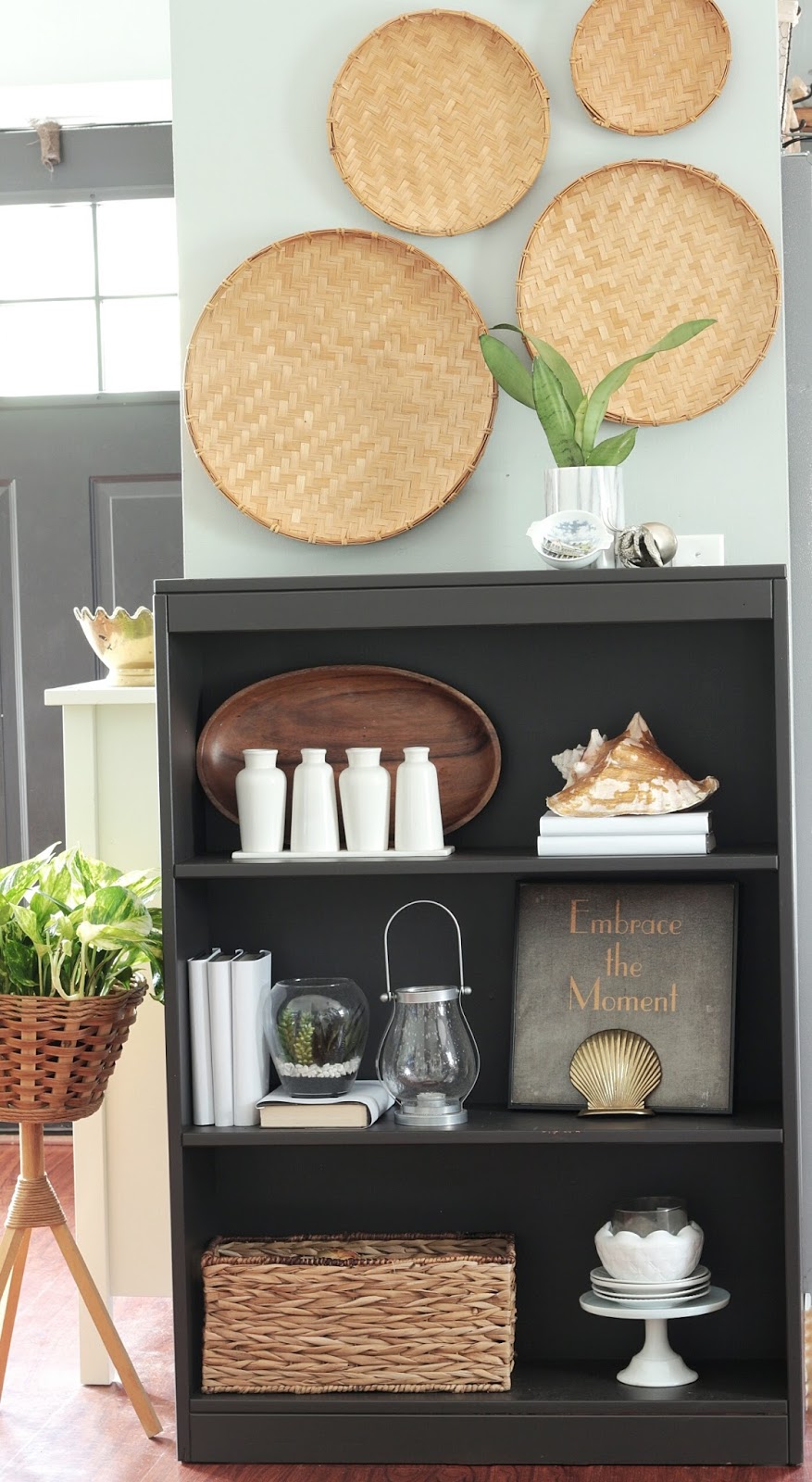 How to Quickly Transform a Blank Wall with a Basic Bookcase and Styling