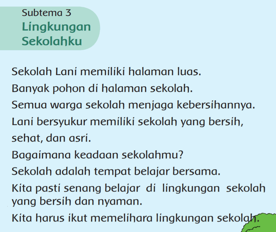 Subtema 3 Lingkungan Sekolahku kelas 1 tema 6 www.simplenews.me