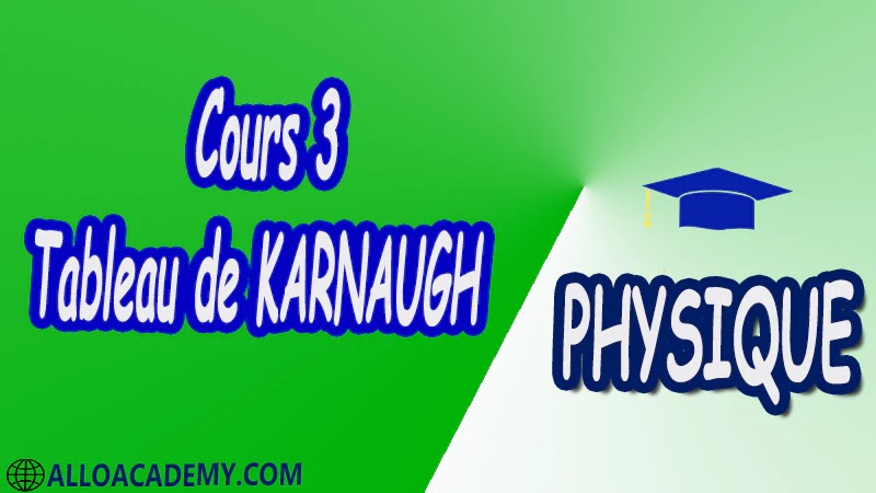 Cours 3 Tableau de KARNAUGH pdf tableaux de Karnaugh Présentation d’un tableau de Karnaugh Remplissage et lecture d’un tableau de Karnaugh Simplification d’une équation logique
