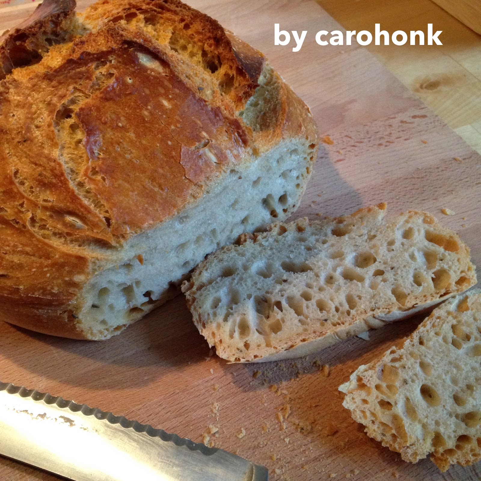 Carohonk zur Zeit im Nähfieber: Brot ohne Kneten