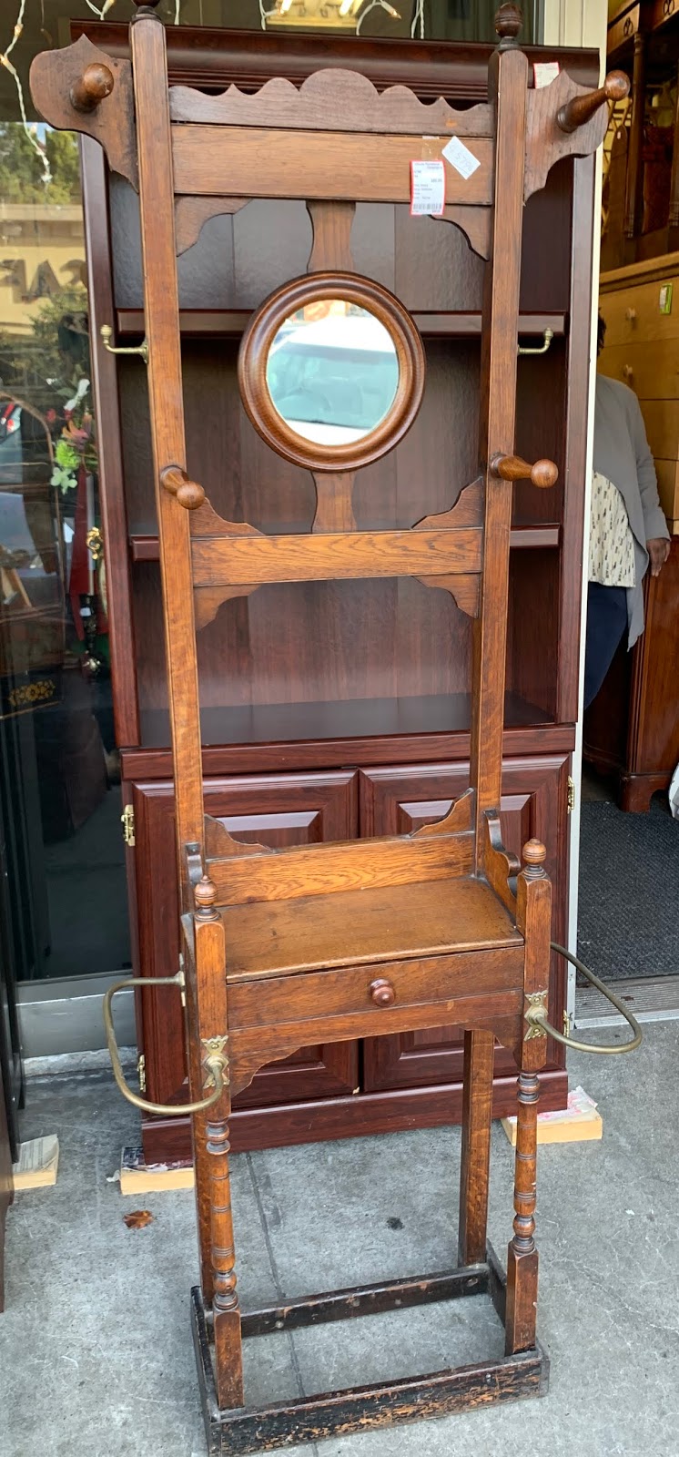 UHURU FURNITURE & COLLECTIBLES **SOLD** 95796 Vintage Hall Tree 17