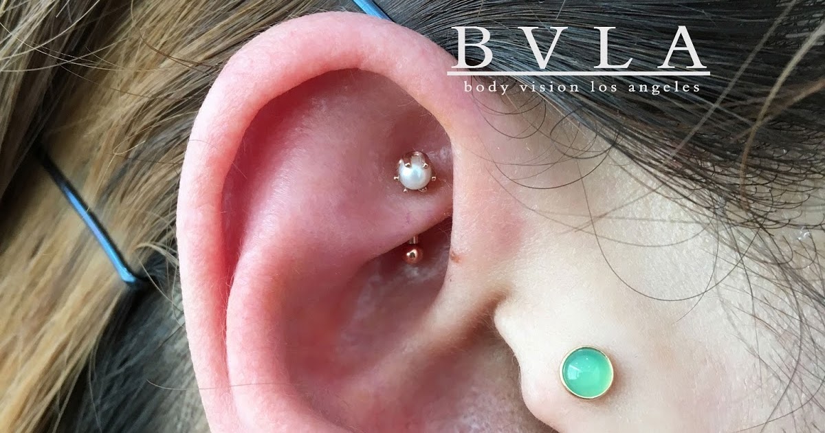 NINE BODY PIERCING BLOG Rook with BVLA Pear! ルークにボディビジョンロサンゼルスのパール