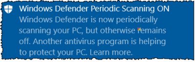 WindowsDefenderの定期スキャン