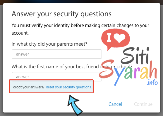 reset pertanyaan rahasia apple id