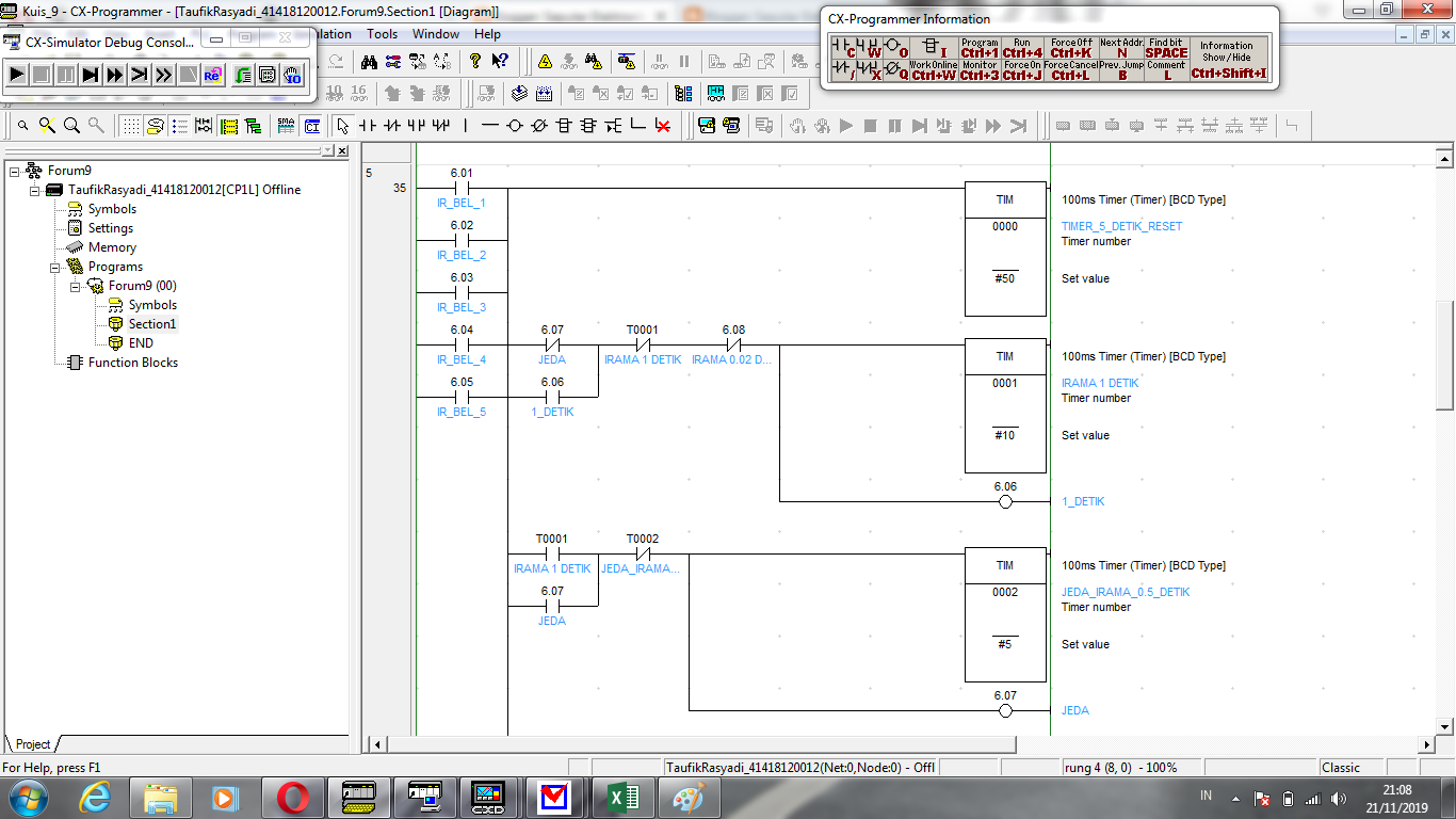Seputar Elektronika: Simulasi CX Programer dan CX Designer untuk Bell 5 ...
