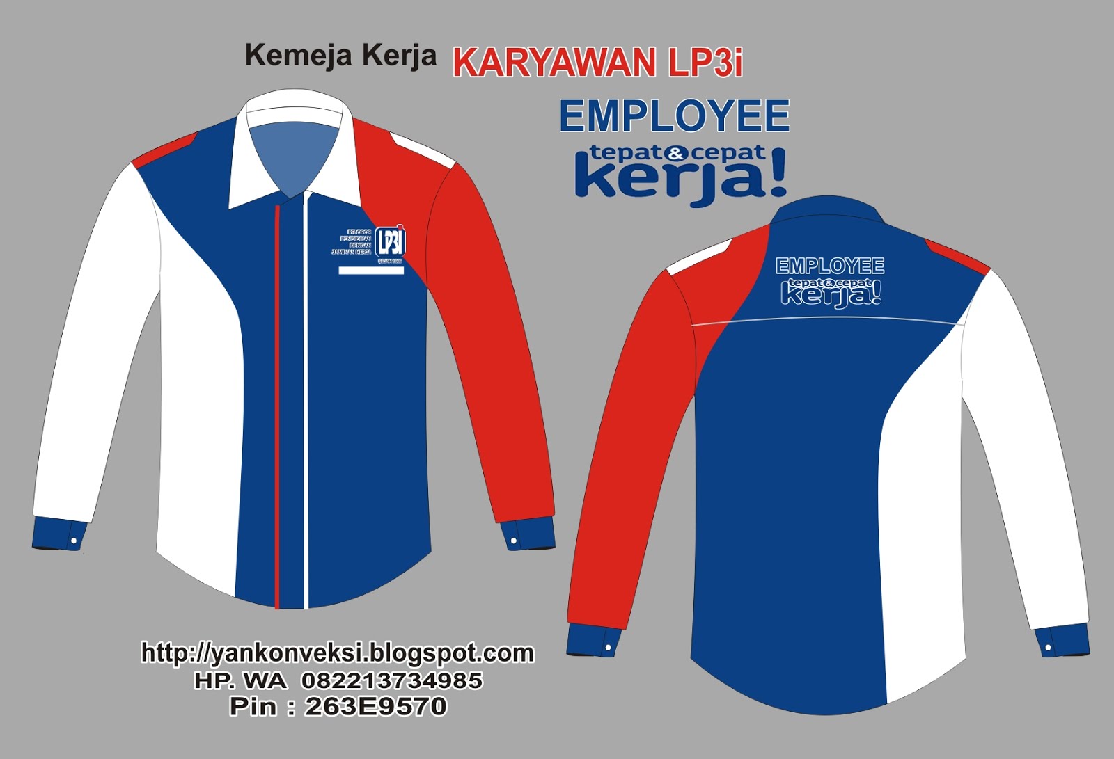 BAJU KARYAWAN LP3i BALIK PAPAN DI PESAN 50 HELAI