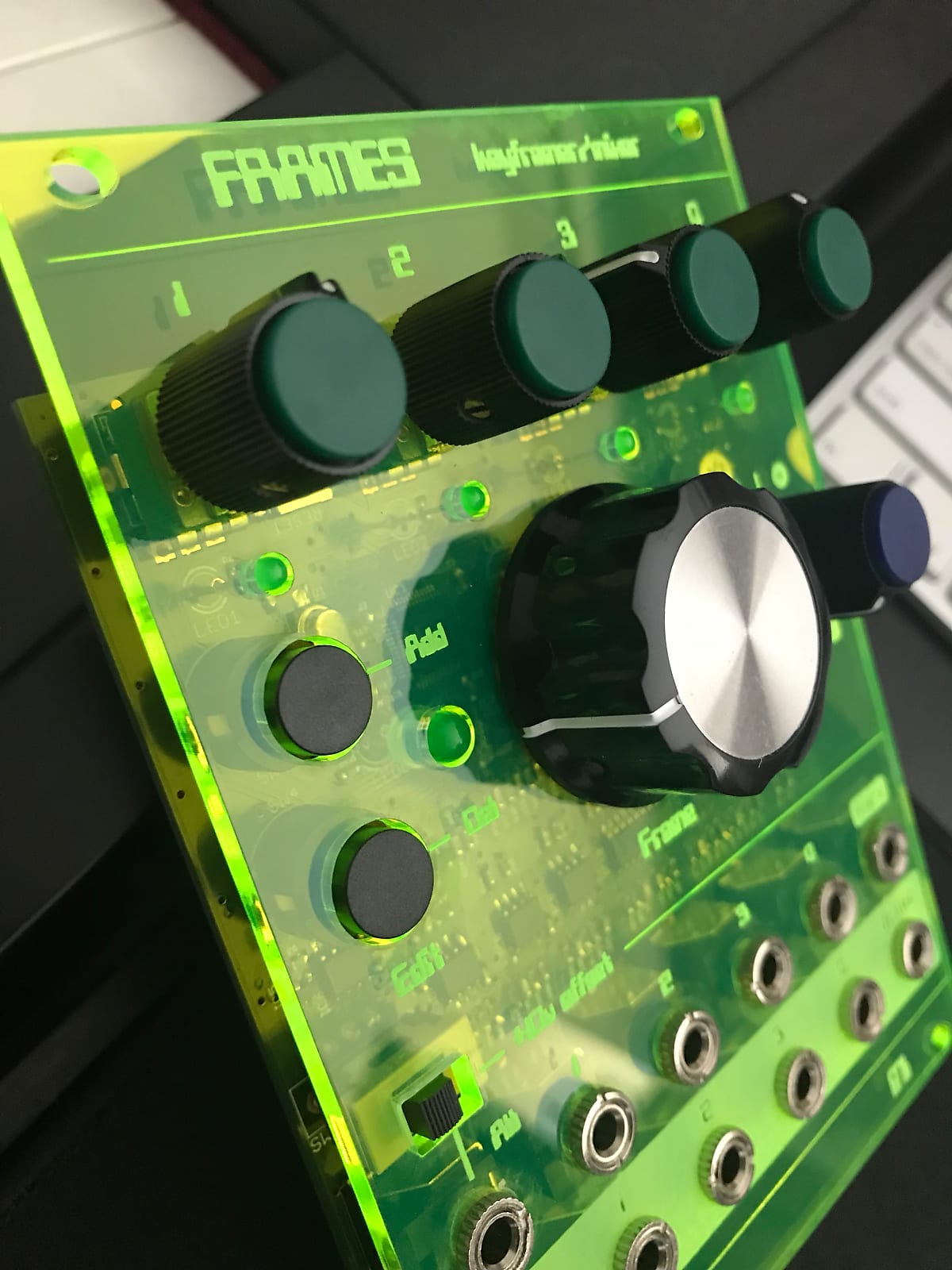 MATRIXSYNTH: Mutable Instruments Frames w/ Custom Green Acrylic Faceplate