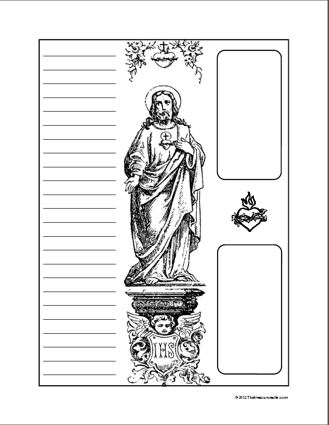 sacred heart coloring pages - photo #29