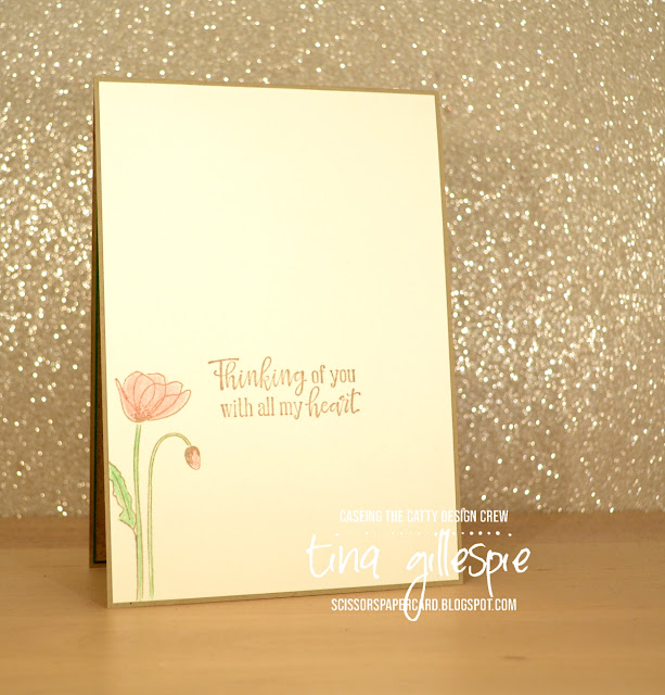 scissorspapercard, Stampin' Up!, CASEing The Catty, Painted Poppies, Genuine Gems, Peaceful Moments, Watercolour Pencils