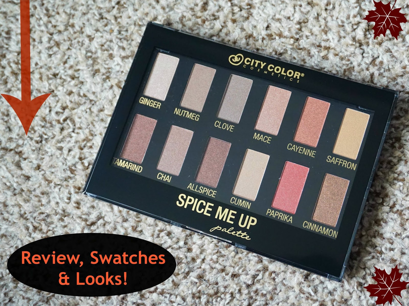 Makeup, Fashion & Royalty Review NEW City Color Cosmetics Spice Me Up Palette! (Swatches + Looks!)