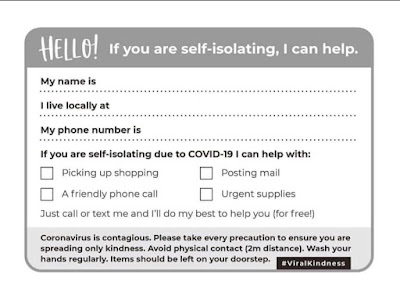 A downloadable information card that you can put through your neighbour's door to offer help.