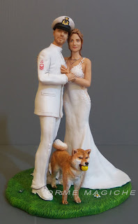 cake topper sposini per torta divisa marina militare cane shiba milano orme magiche