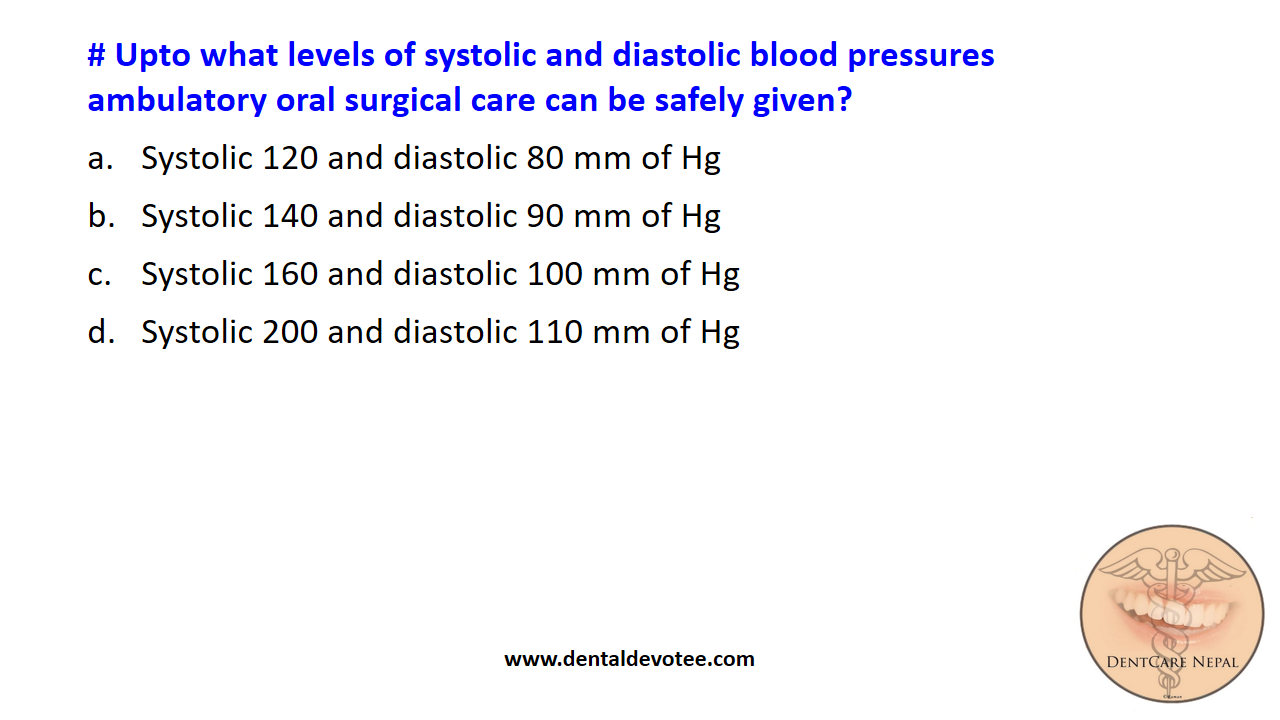 Dentosphere World of Dentistry Upto what levels of systolic and