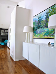 ikea credenza besta hack floating wall plywood fauxdenza dining room diy bonanza units mounted three built lakehouse cabinets topped hang