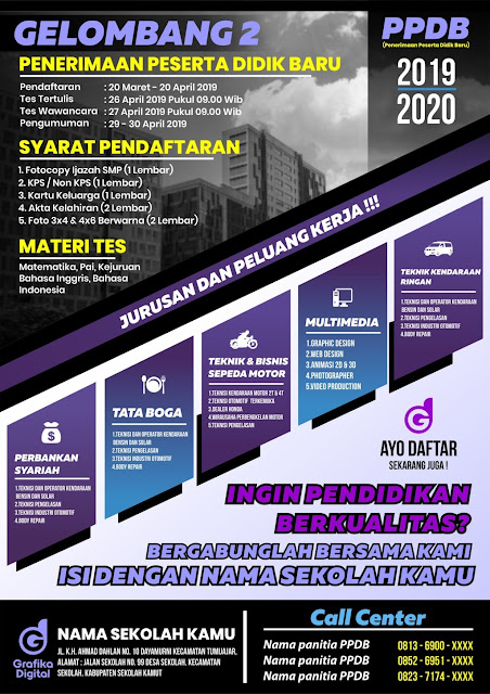 Download Pamflet Dan Brosur Penerimaan Siswa Baru Grafika Digital