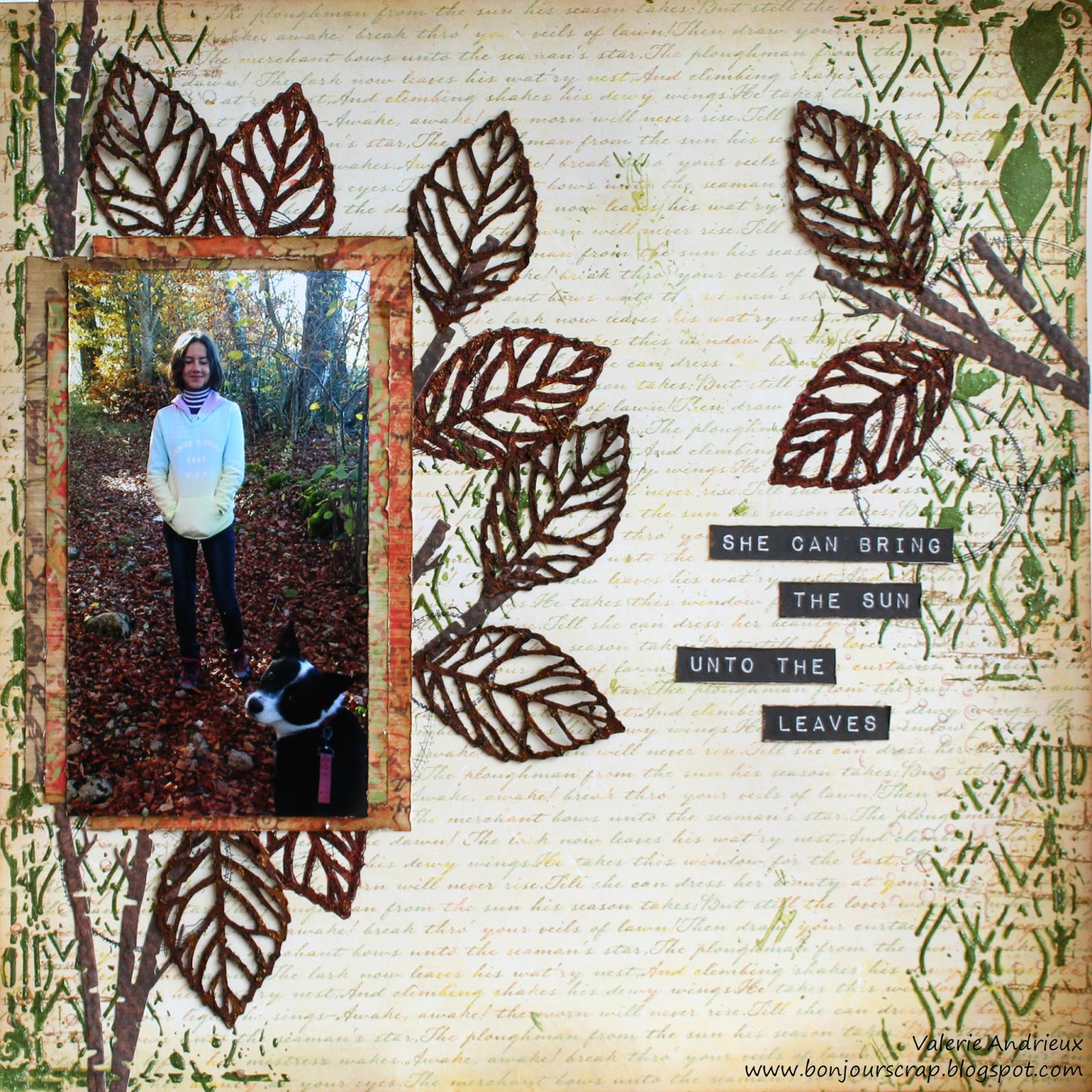 Bonjour Scrap ! Rusty leaves scrapbooking layout
