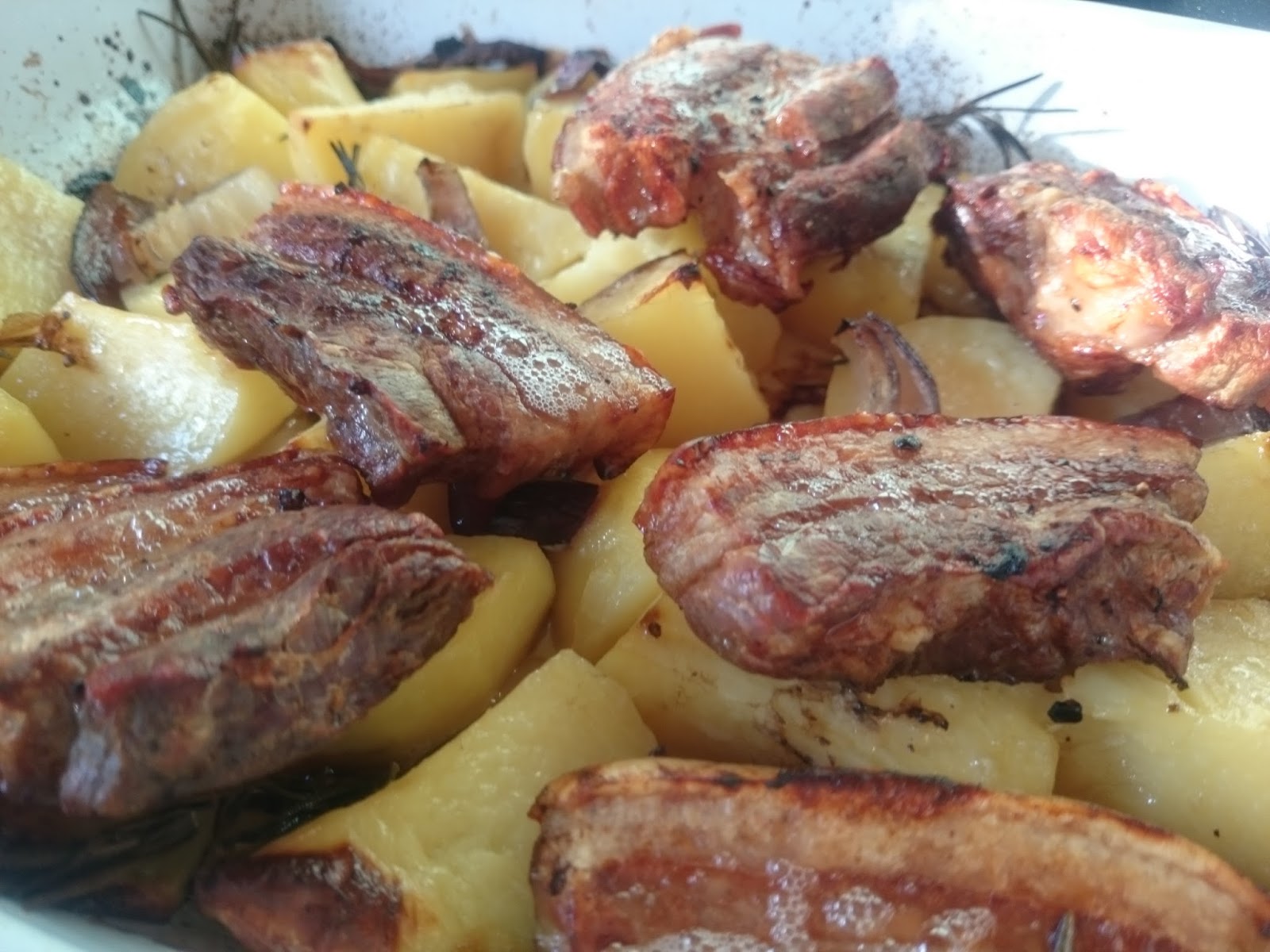 OrganicUnboxed RECIPE Roast Pork belly slices with potatoes The