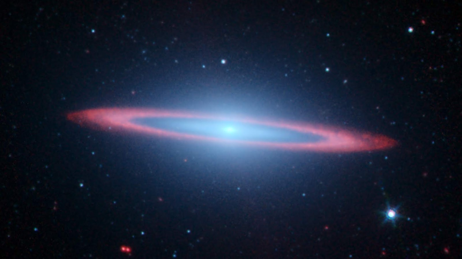 Messier 104, la galaxia del sombrero en infrarrojos.