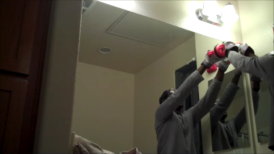 Inside the Frame The Master Bathroom Project Removing the Mirror