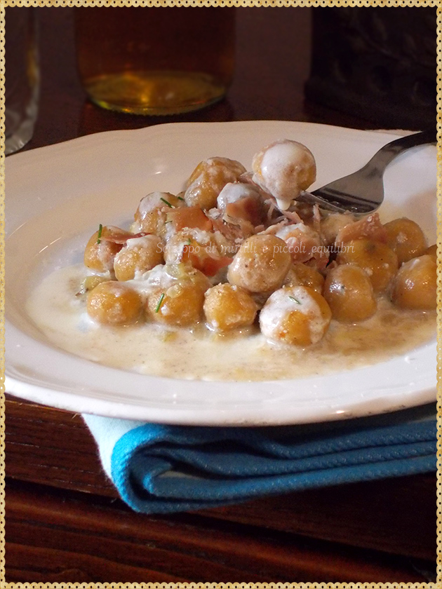 Gnocchi di zucca Hokkaido con Speck, Gorgozola e Mascarpone