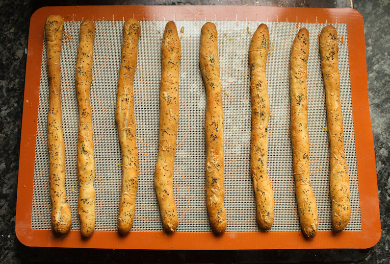 Food Lust People Love Cheddar Poppy Seed Bread Sticks BreadBakers