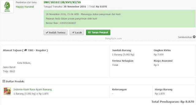 Beli Satu Bungkus Indomie di Tokopedia
