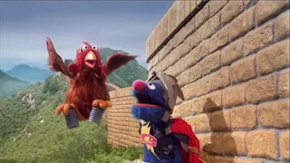 Super Grover helps a Chicken. Super Grover 2.0 Why Did the Chicken Cross the Wall, The Pretty Good Wall of China. Sesame Street Episode 4320 Fairy Tale Science Fair season 43