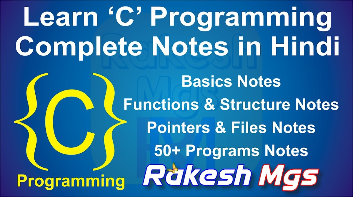 C Programming Complete Hindi Notes | C Language Full Course In Hindi