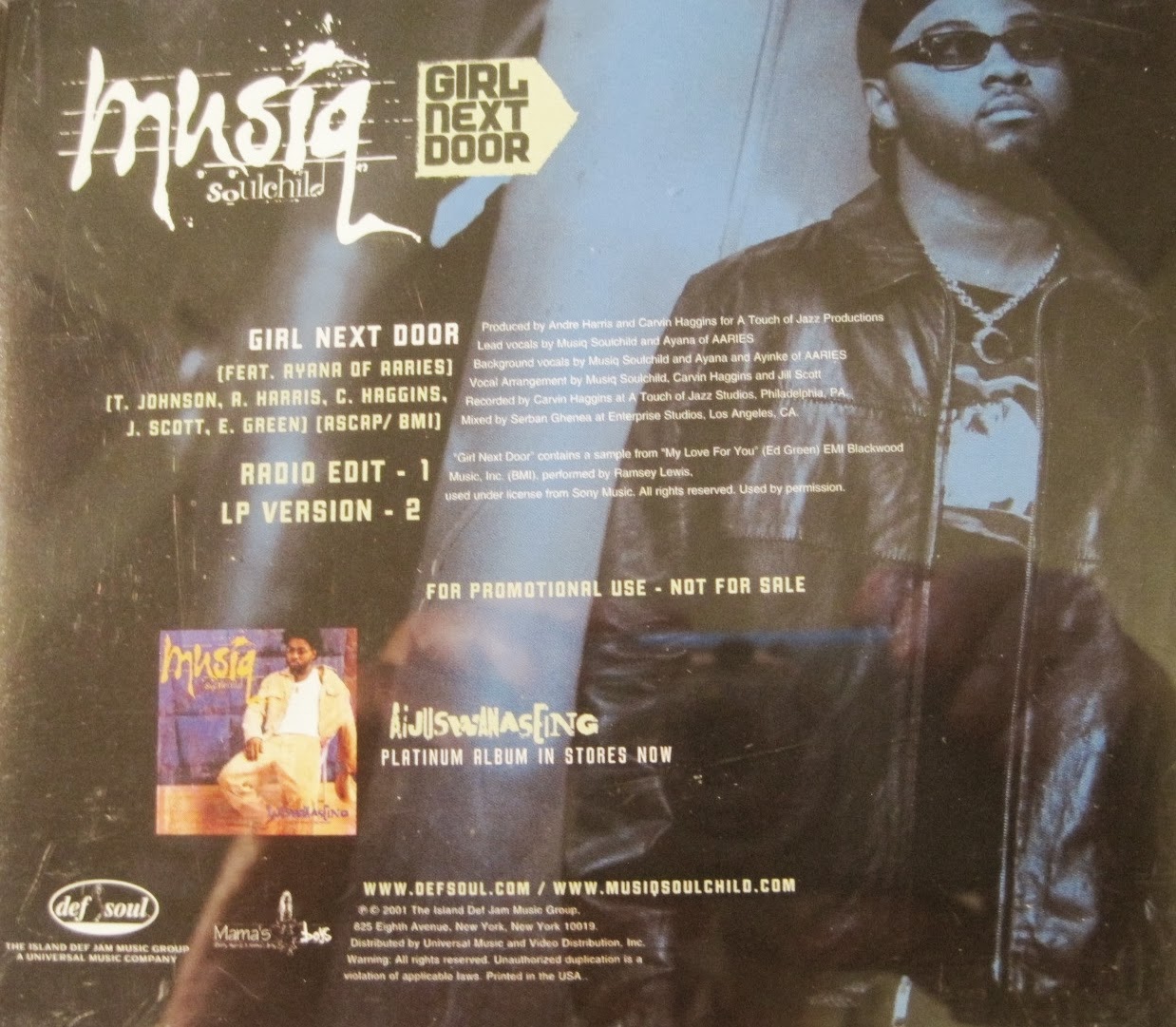 THE CRACK FACTORY Musiq_SoulchildGirl_Next_DoorPromo_CDS2001aPC