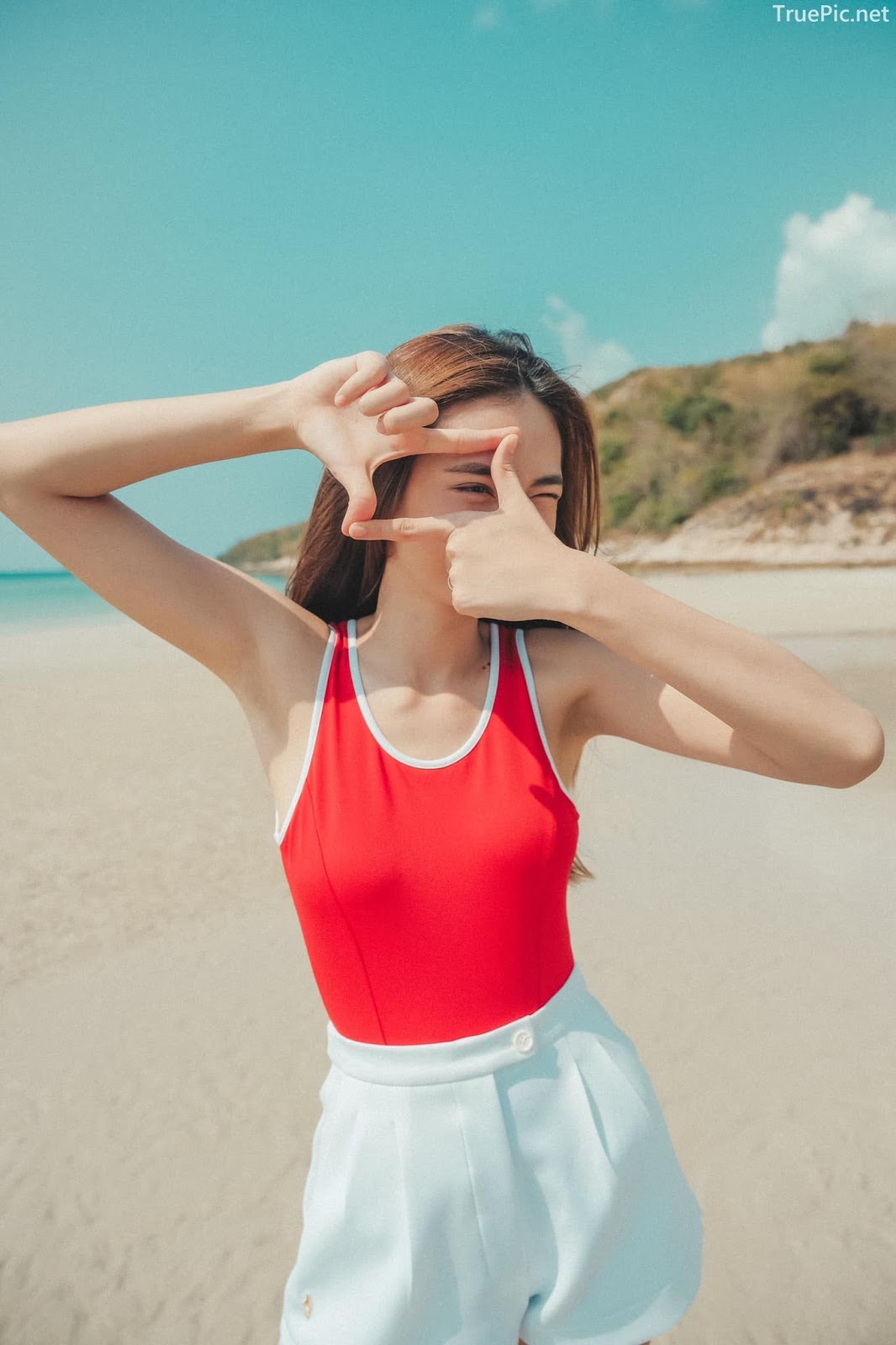 Miss Teen Thailand - Kanyarat Ruangrung - The Red Monokini On The Beach - TruePic.net - Picture 24