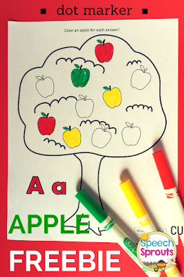 Apple Freebie and an art project too for your Fall Apple Lessons www.speechsproutstherapy.com