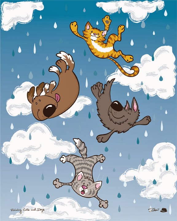 MI MALETA DE RECORTES: ¡¡Están lloviendo gatos y perros!!/It´s raining