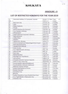 kolkata-list-of-restricted-leave-2019