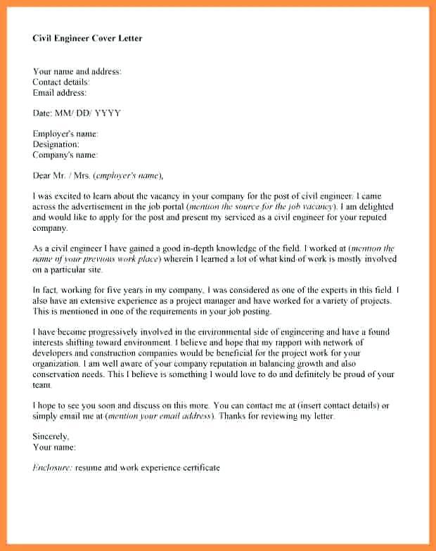 example of application letter for civil engineering fresh graduate