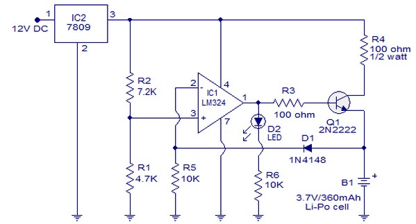 Circuit Schematic LiPo Battery Charger - Electronic Index