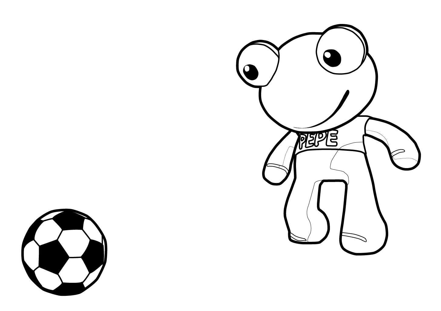 Páginas para colorear originales Original coloring pages: El sapo Pepe jugador de fútbol soccer