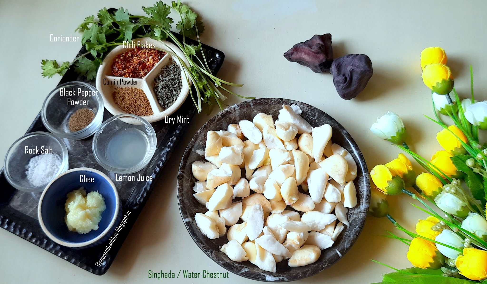 Annapurna Singhada StirFry / Stirfried Water Chestnut Recipe