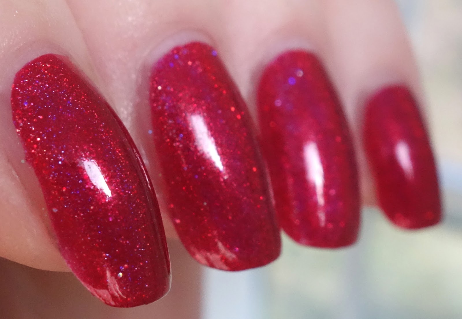 Lacquer Slacker Liz: Grace-full Nail Polish Scarlet Sparkles