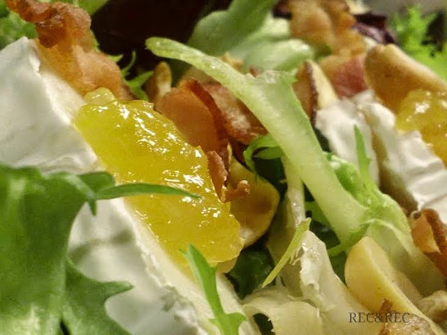 ensalada con mermelada de mango
