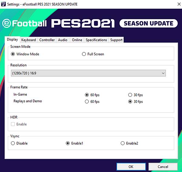 Pes 2021 Settings Exe For Check Spesifications